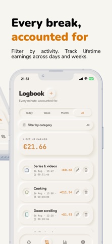Breakwage: Paid Time Tracker Screenshot 3 of 6