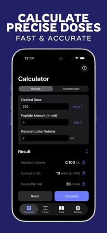 Peptide Calculator & Tracker Screenshot 1 of 6