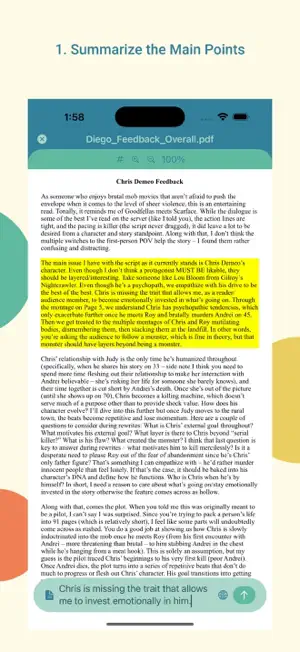 Consensus: Writer Feedback App screenshot 2