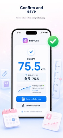 BabyVox - Baby Growth Tracker iPhone screenshot