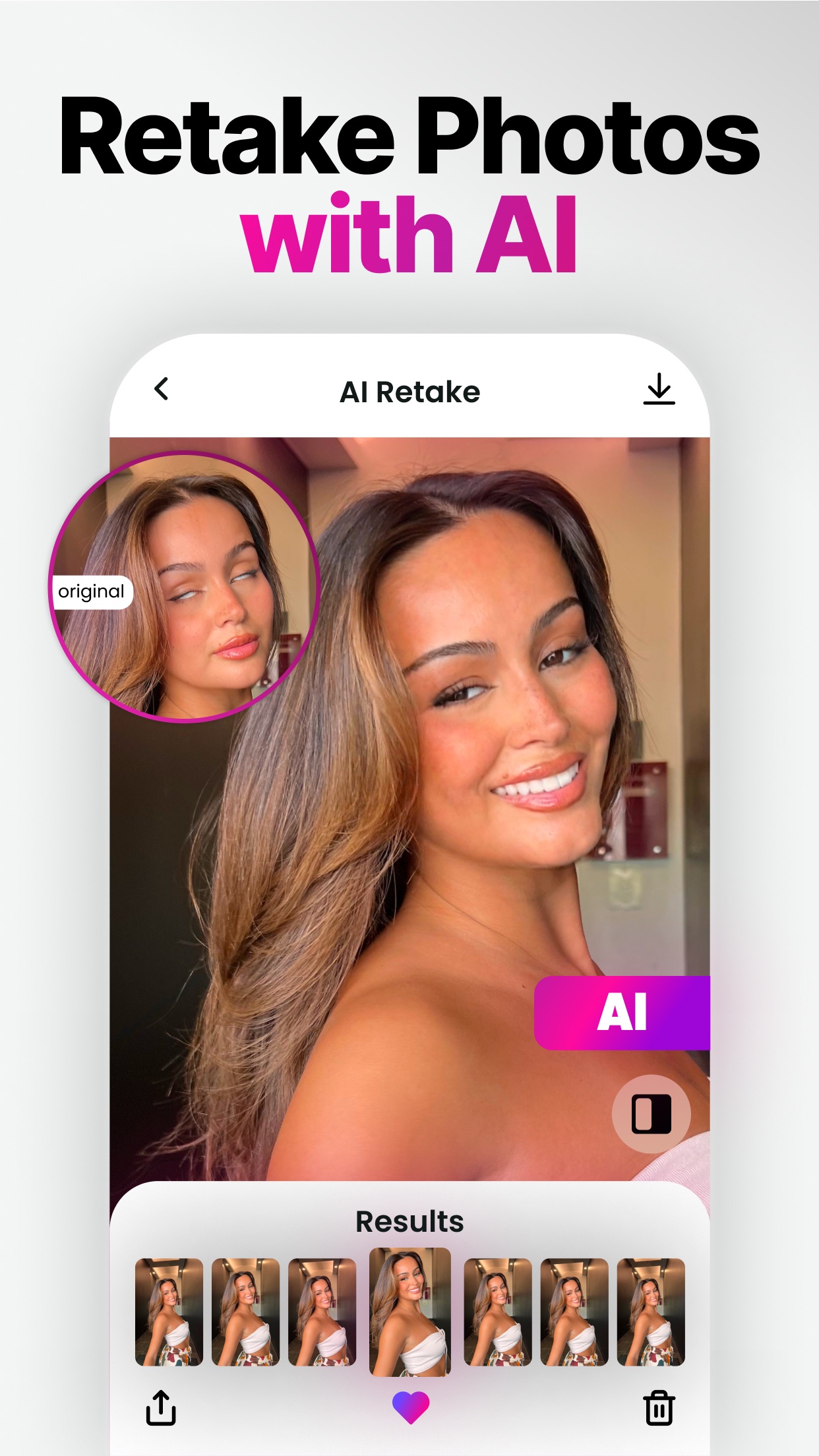 Retake AI Face & Selfie Editor screenshot 1