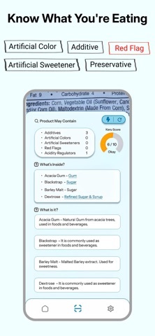 Keru - Food & Cosmetic Scanner iPhone screenshot