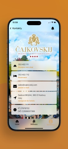 Karlovy Vary hotel Čajkovskij screenshot