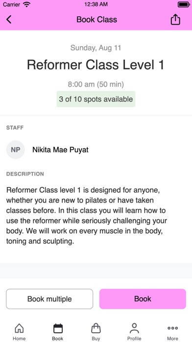 Pilates Lounge Screenshot