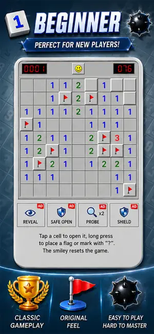 Classic Minesweeper Puzzle screenshot 1