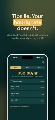 Tipo - Tip & Wage Tracker iPhone screenshot