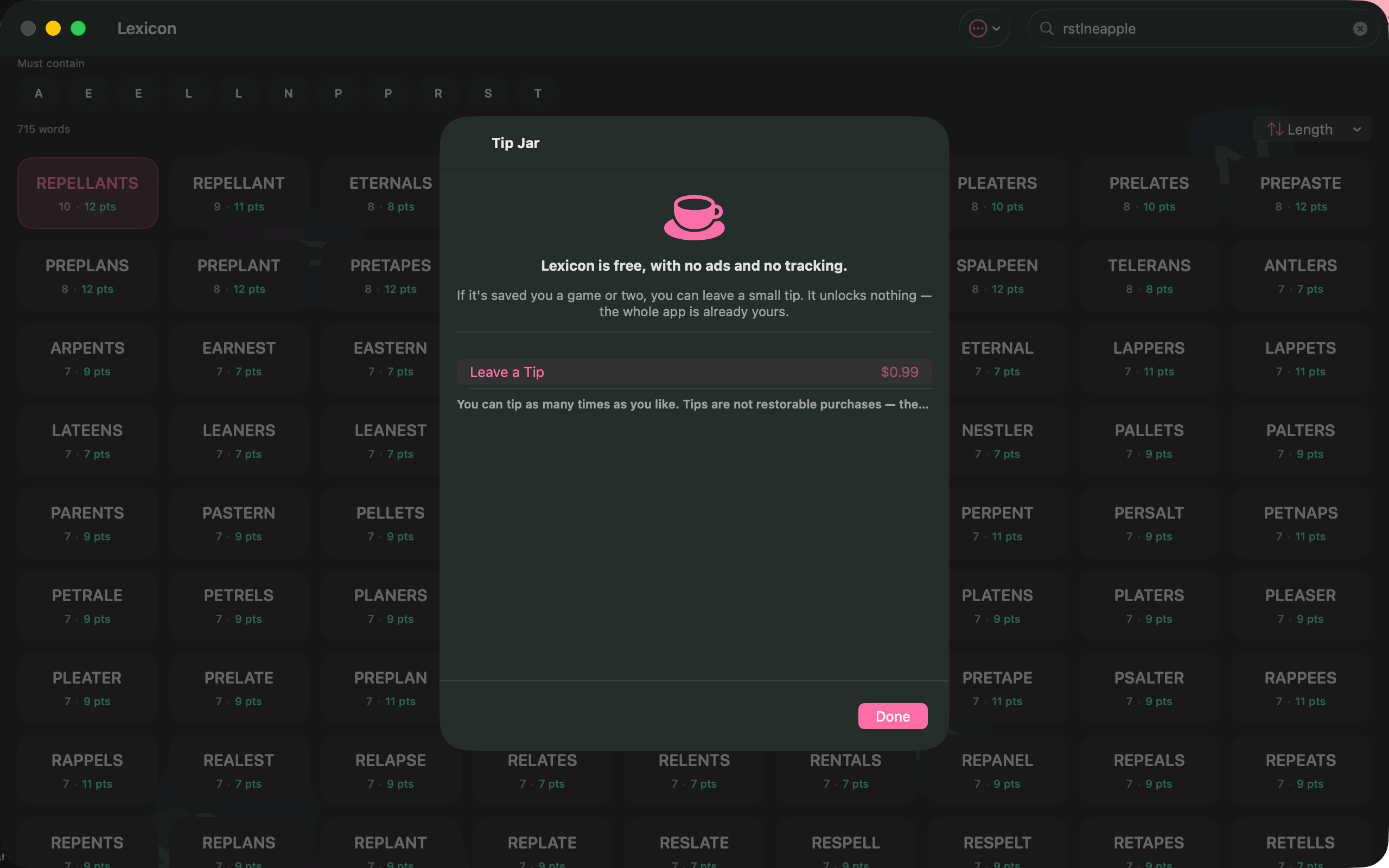 Lexicon - Word Game Helper screenshot 20