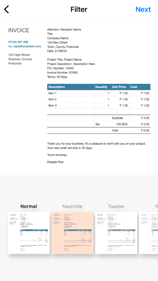 #2. Document Scanner & Extractor (iOS) 由: Nandha Kumar Ravi