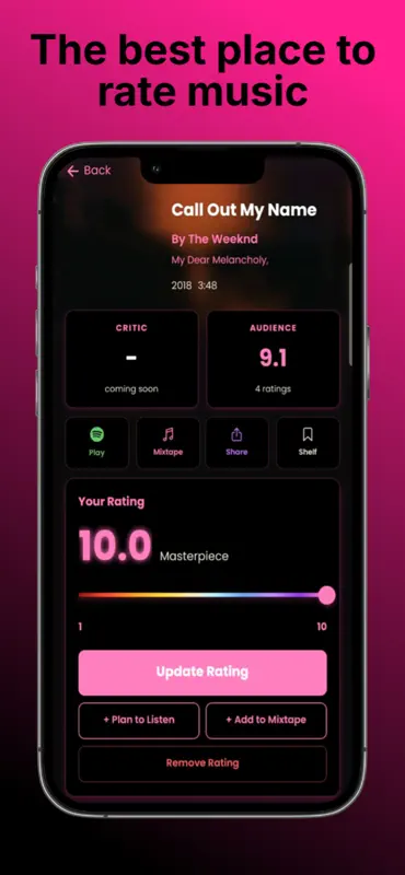 Ratings: Rate & Review Music screenshot 1 of 6