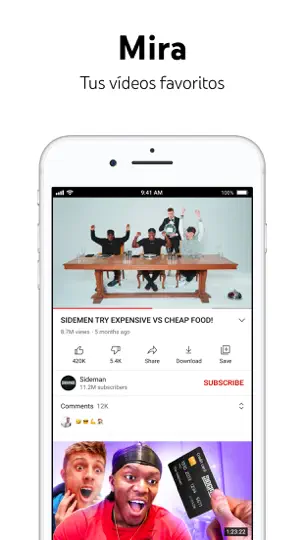 Captura de pantalla de YouTube en iPhone 3