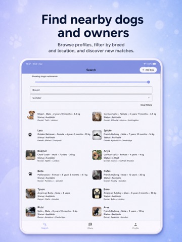Dogs Dating app iPad screenshot