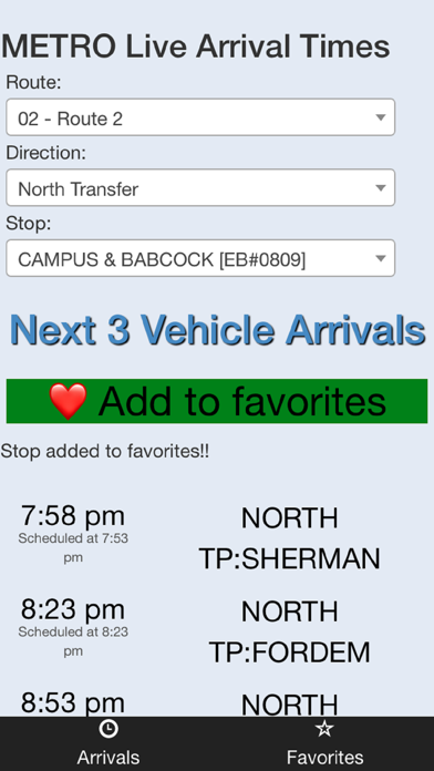 Madison Metro Bus Tracker Screenshot