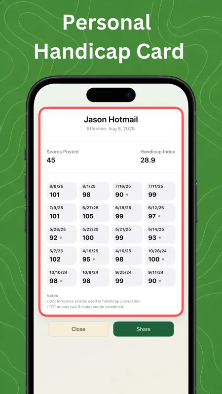 Golf Handicap Tracker & Scores screenshot 7 of 10