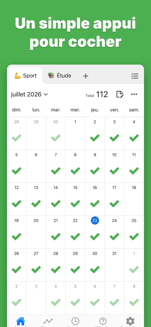 Screenshot #2 pour Check Calendar - Habitudes