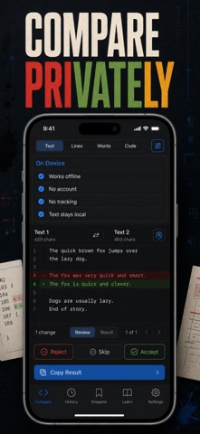 文本对比 代码差异检查器 行级合并工具 screenshot