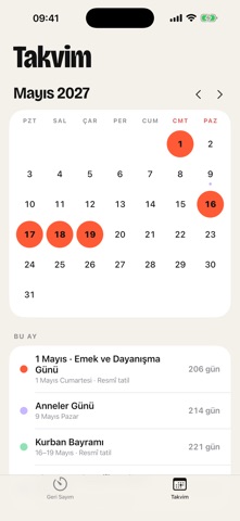 Turkey Holiday Calendar screenshot 1