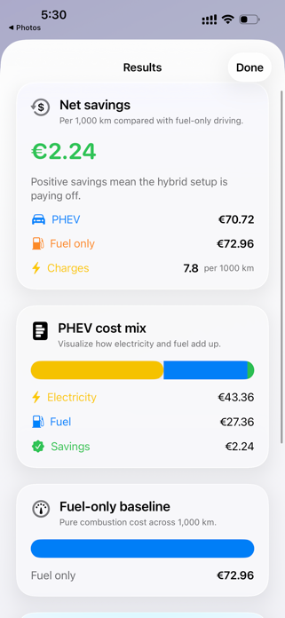 PHEV Savings Screenshot 6 of 8