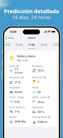 Captura de pantalla de Meteored - El Tiempo 14 Días en iPhone 5