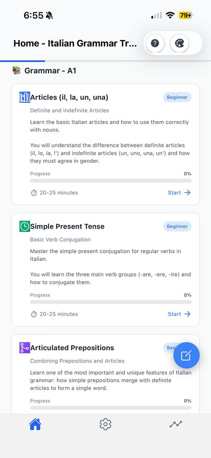 A1/A2 Italian Grammar screenshot 2