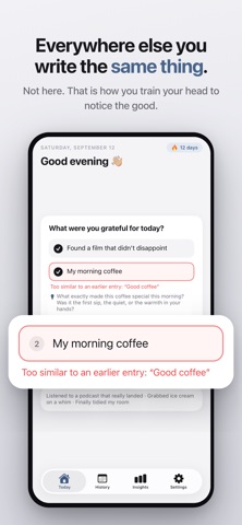 Unrepeat: Gratitude Journal iPhone screenshot