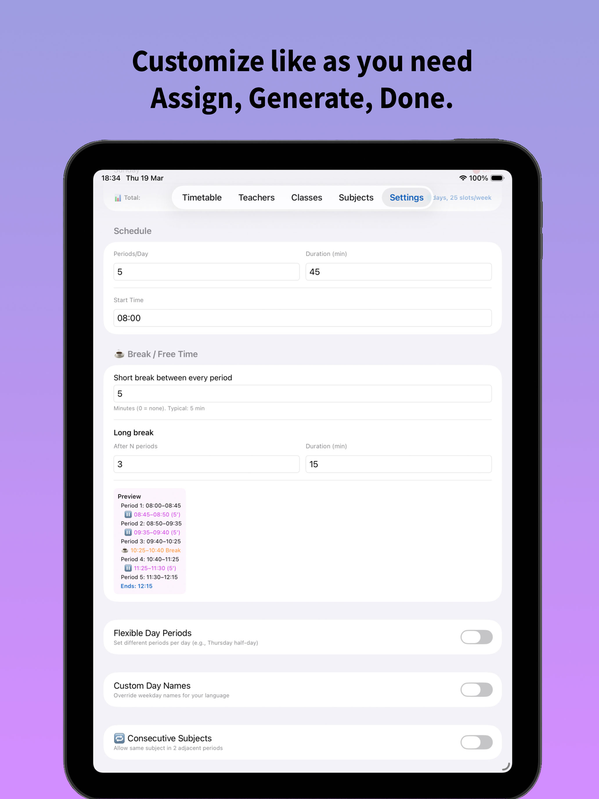 Class Timetable Maker screenshot 8