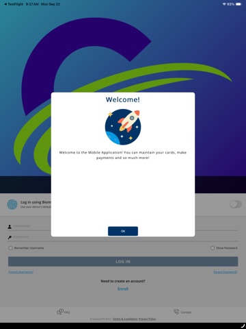 CFCU Visa iPad screenshot