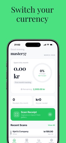 Receipt Journal: Scanner screenshot