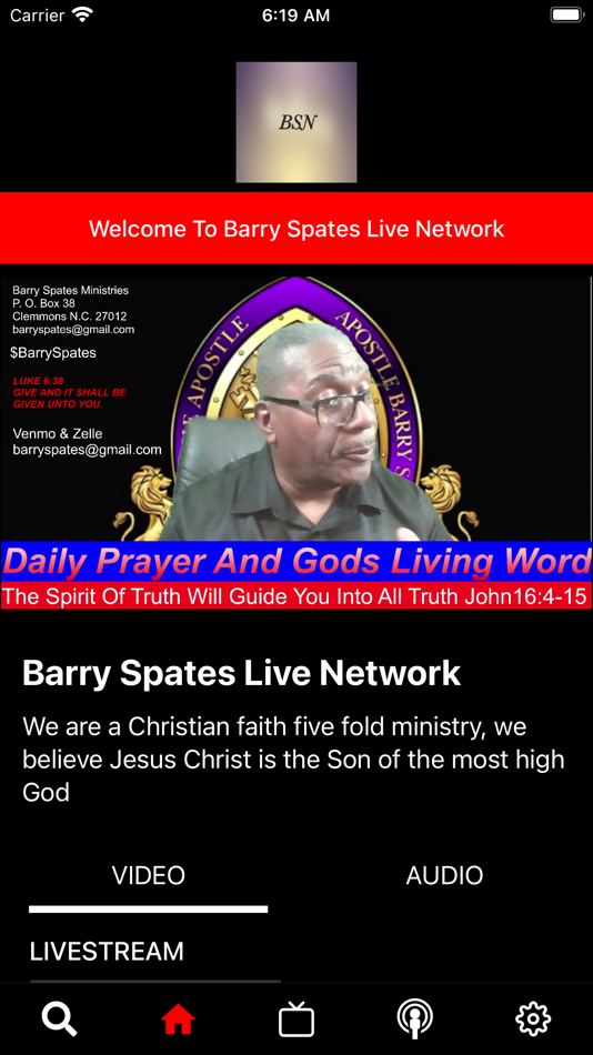#1. Barry Spates Live Network (iOS) By: TvStartup Inc.