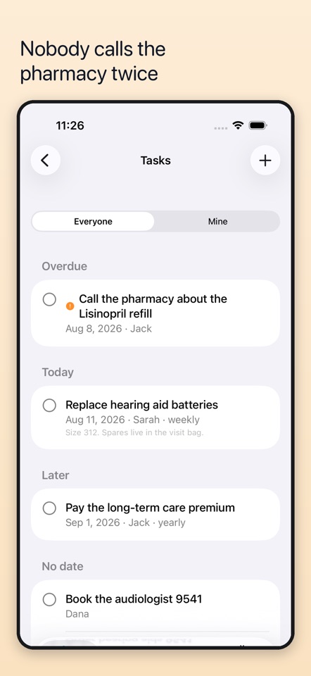 Elderhub: Family Care Log screenshot 5