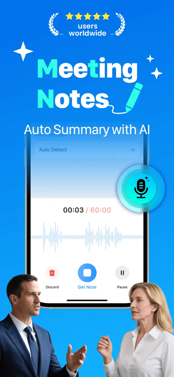 #1. AI Meeting Notes: Auto Summary (iOS) By: TranVision AI