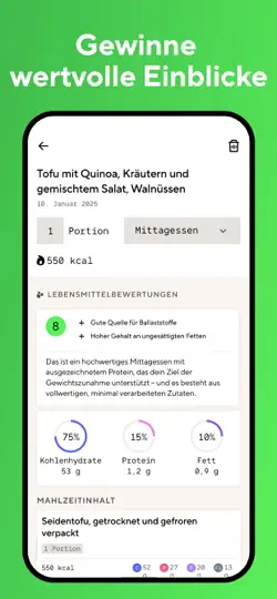 Screenshot von Lifesum: Kalorien Zähler AI auf dem iPhone 4