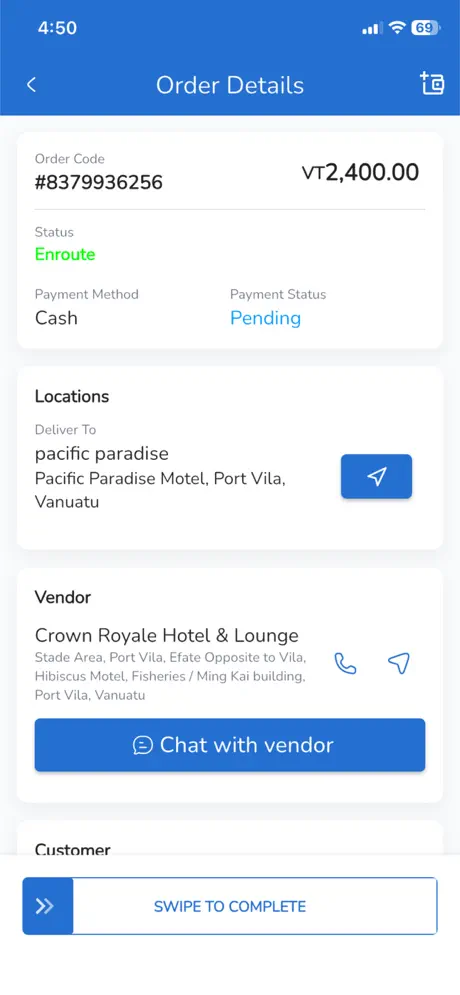 VuKart Driver App Vanuatu