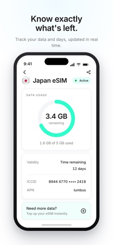 Lumbus – eSIM Data Plans Screenshot 5 of 7
