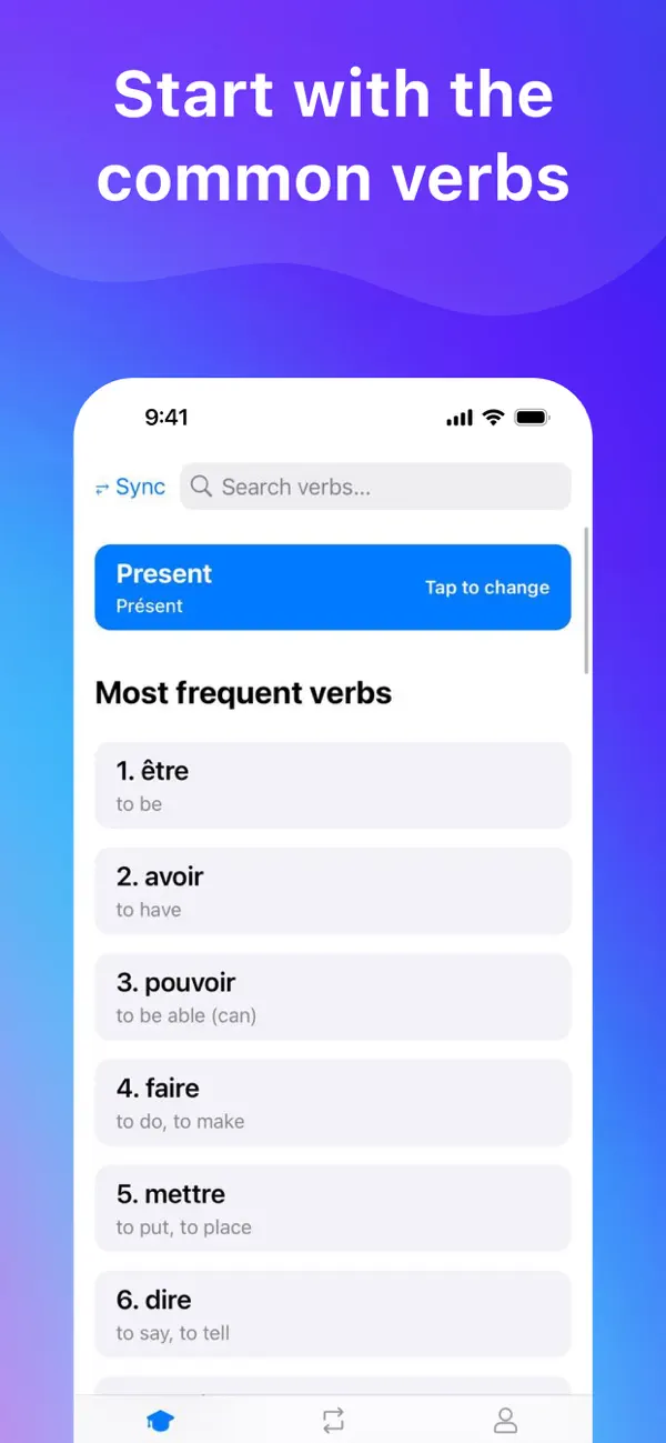 #3. Learning Spanish Verbs, French (iOS) By: Cosmic Taps SL