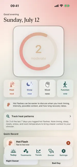 Perith: Menopause Tracker screenshot 1