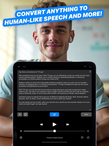 FreeTTS - Text to Speech, AI iPad screenshot