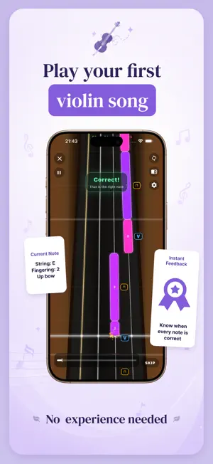 Learn Violin: Lessons & Tuner screenshot 1