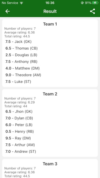 Teams Generator Screenshot