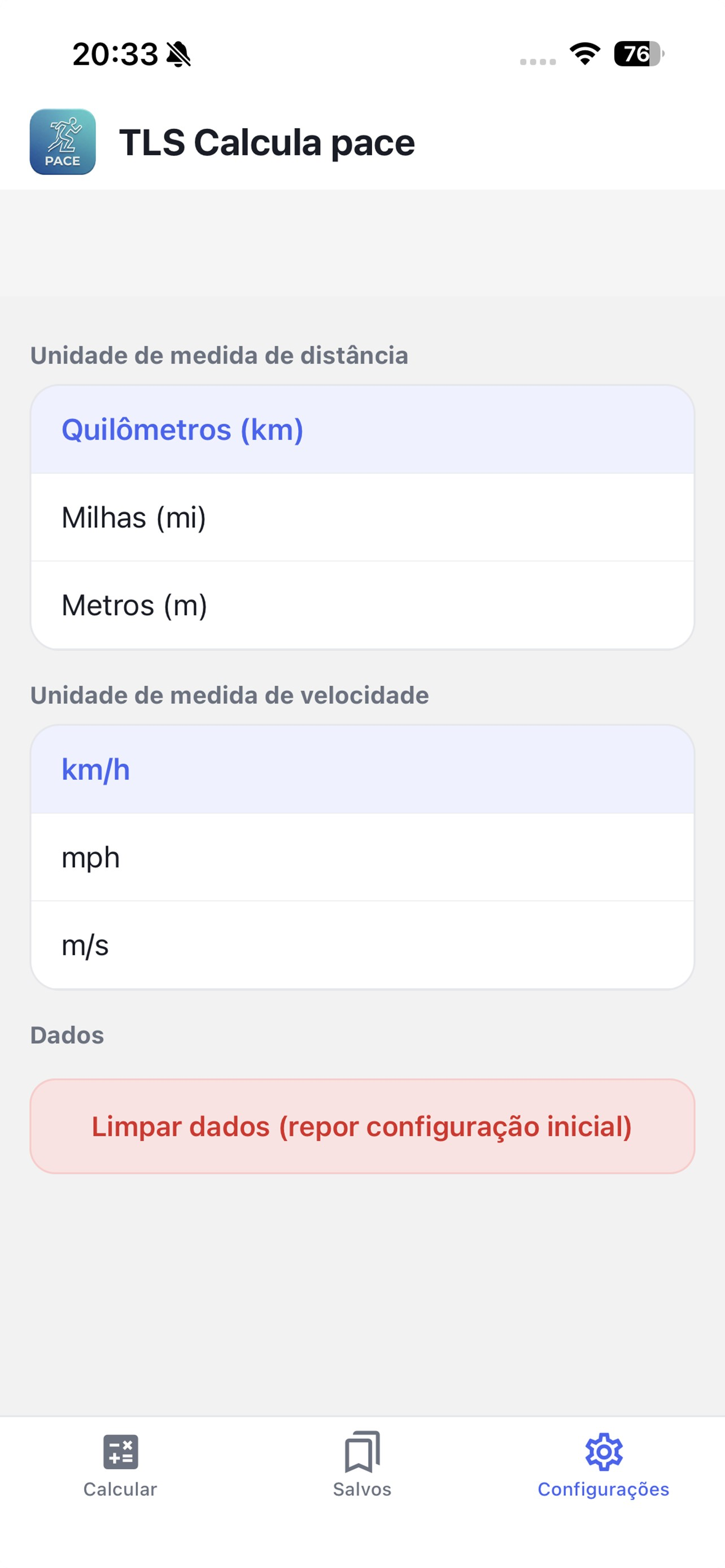 TLS Calcula pace