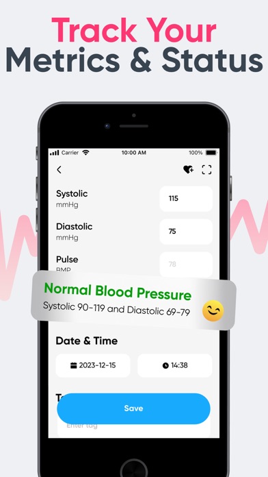Blood Pressure Tracker Pro App Screenshot