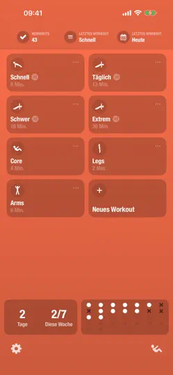 Screenshot von Streaks Workout auf dem iPhone 4