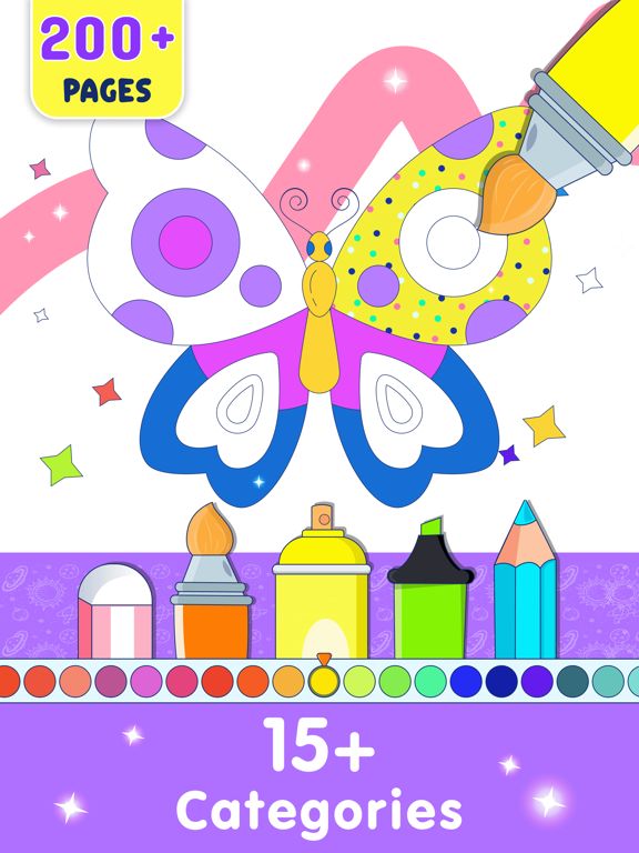 Drawing App Kids Coloring Book iPad screenshot 1 - Education app