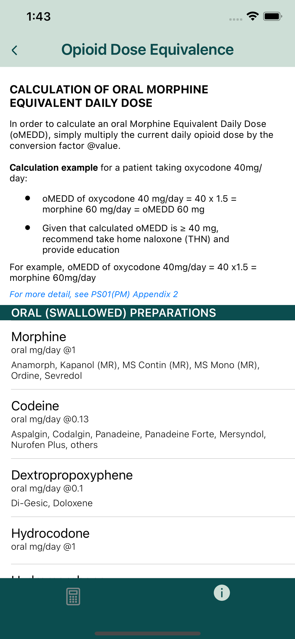 Opioid Calculator