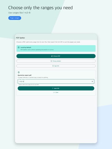 PDF Splitter - Page Extract iPad screenshot