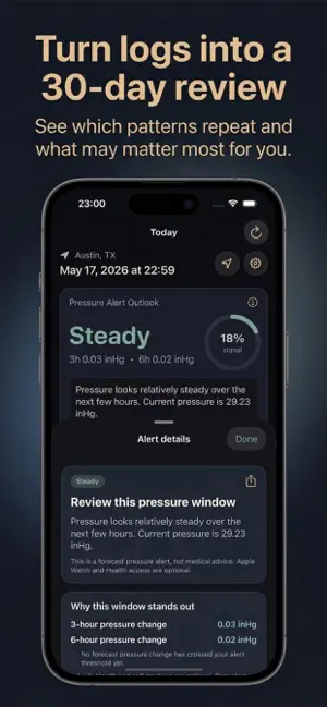 Migraine Weather Alert Tracker screenshot 1