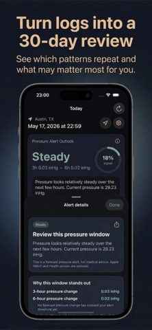 Migraine Weather Alert Tracker Screenshot 1 of 4