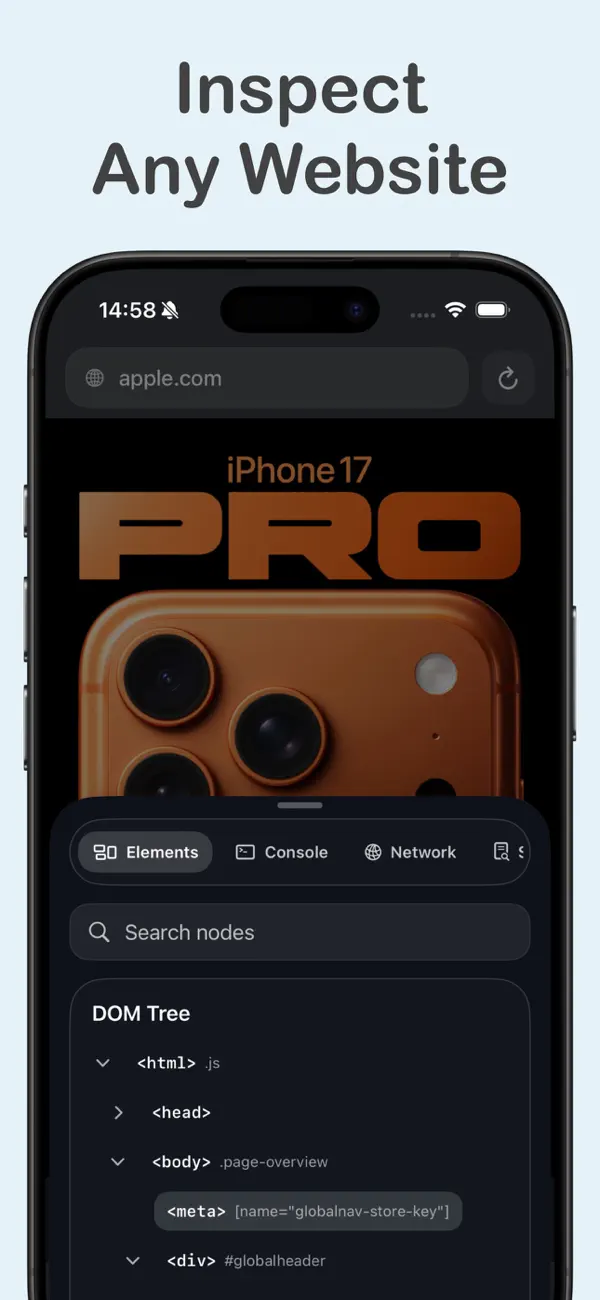 #1. DevInspect Browser (iOS) Bởi: Cederic Schmid