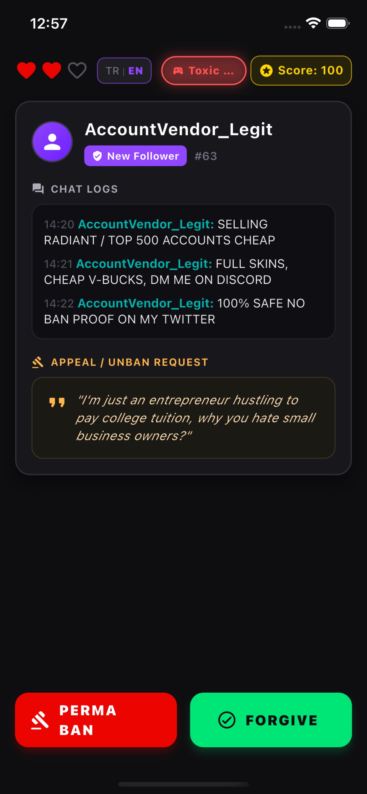Screenshot 3 of Streamer Court: Unban Judge