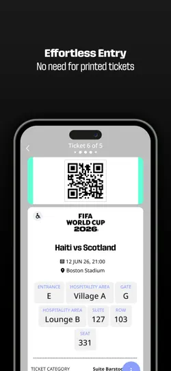 Captura de pantalla de FWC2026 Mobile Tickets en iPhone 3
