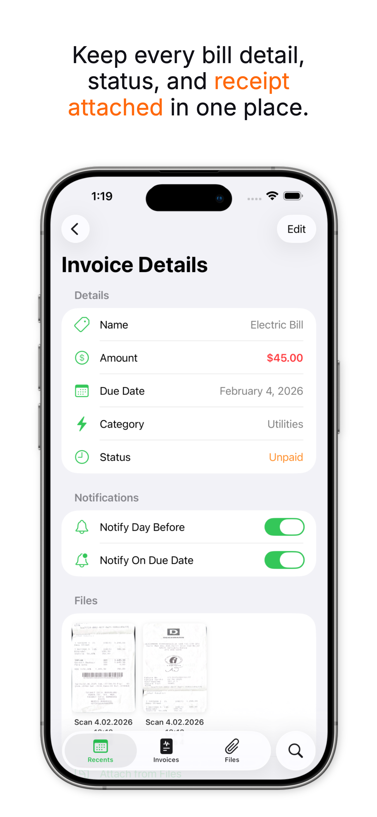 Pocket Receipts - Scan PDFs screenshot 5